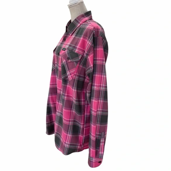 Dixxon x Shreddy Shred Till You're Dead Pink Plaid Flannel Size L